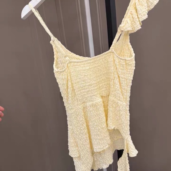 Cream Ruffled One-Shoulder Top - Picture 7 of 7